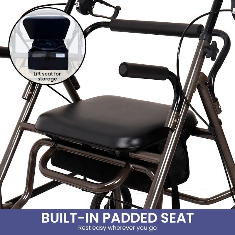 Load image into Gallery viewer, Orthonica Aluminum Rollator Walker Grey
