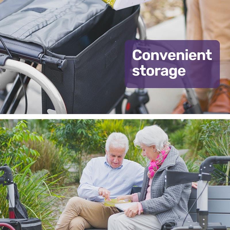 Load image into Gallery viewer, Equipmed Foldable Aluminium Walking Frame Rollator Silver
