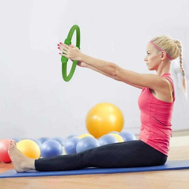Load image into Gallery viewer, Powertrain Pilates Ring Band Yoga Home Workout Exercise Band Green
