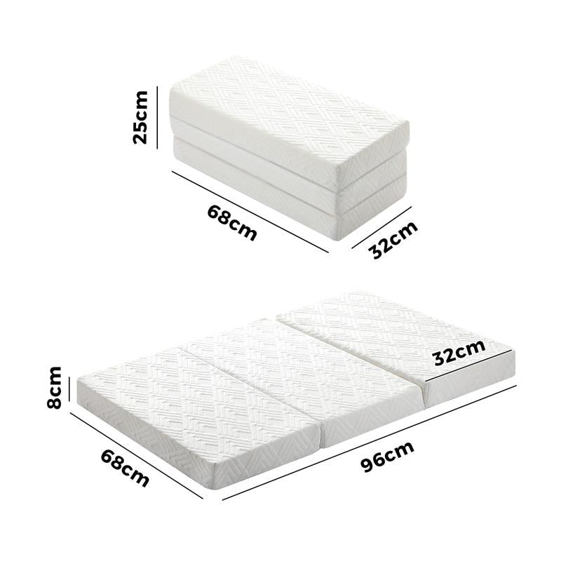 Load image into Gallery viewer, Bedra Bedding Folding Mattress 3-Fold Foldable Foam Mattresses Bed Mat White
