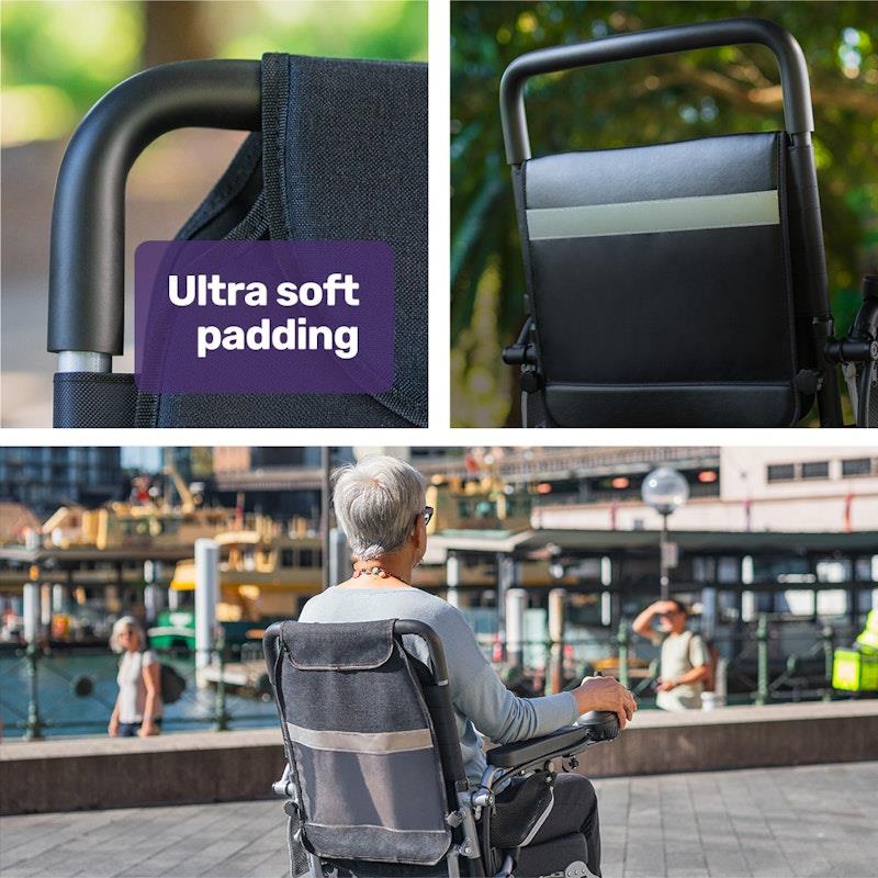 Load image into Gallery viewer, Equipmed Power Electric Wheelchair, Long Range, Airline Approved, Folding, Aluminium Frame, Lithium Battery Blue
