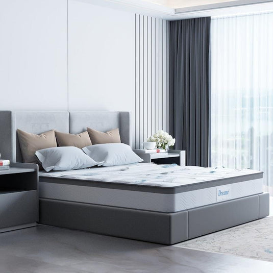 DreamZ Spring Mattress Bed Pocket Tight Top Foam Medium Firm 25CM Double