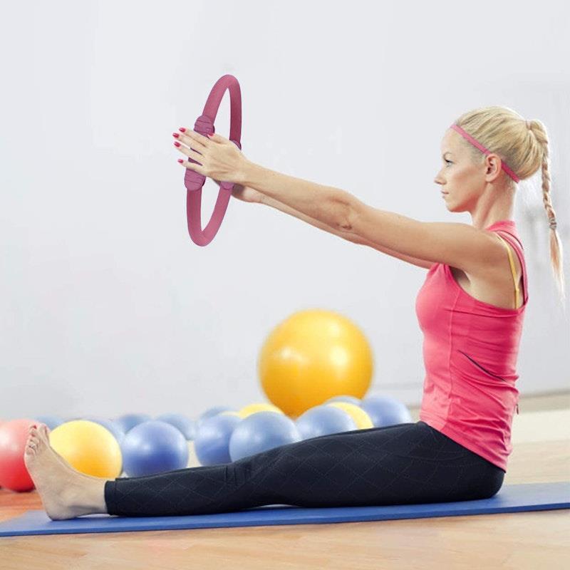 Load image into Gallery viewer, Powertrain Pilates Ring Band Yoga Home Workout Exercise Band Pink

