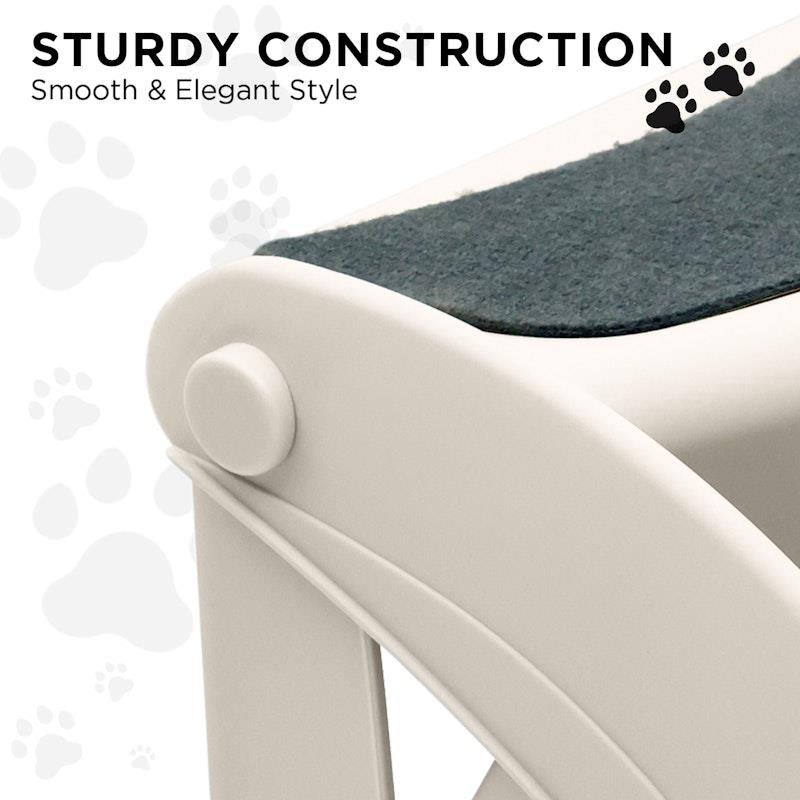 Load image into Gallery viewer, Furtastic 38cm Foldable Pet Stairs Ramp White
