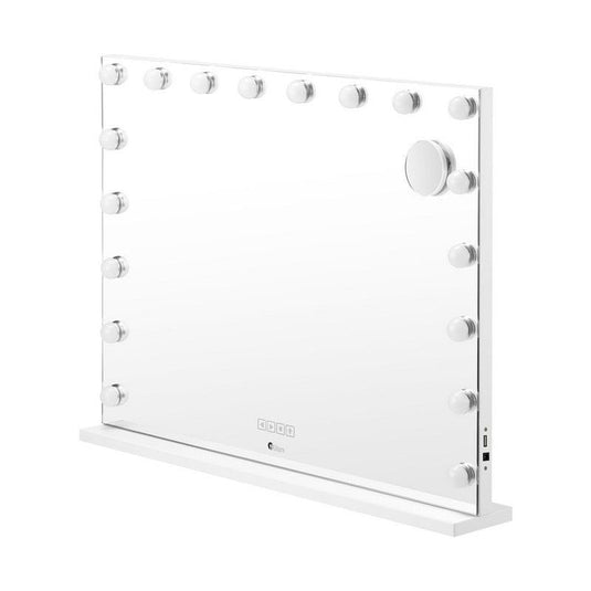 Oikiture Bluetooth Hollywood Makeup Mirror 18 LED Light Vanity Mirrors White