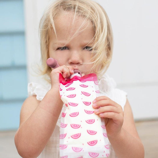 Cherub Baby Food Pouch Spoons & Spouts Bundle - Dusty Rose & Sand Pack