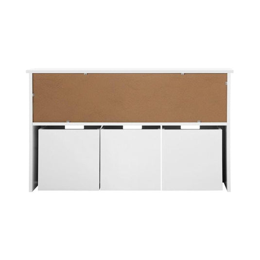 Oikiture Wooden Kids Toy Storage Cabinet Bookshelf With Portable Storage Box White